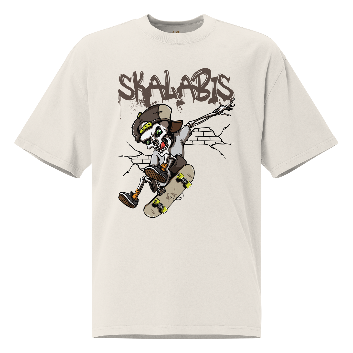 Skalabis Skull 05 - Oversized faded t-shirt unissexo