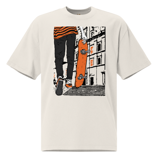 Largo do seminário skate 01 - Oversized faded t-shirt unissexo