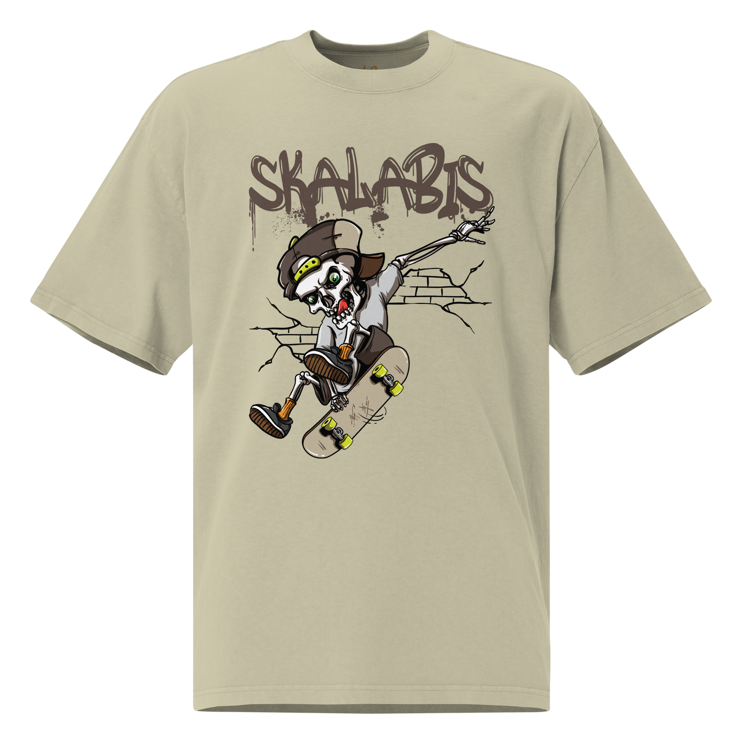 Skalabis Skull 05 - Oversized faded t-shirt unissexo