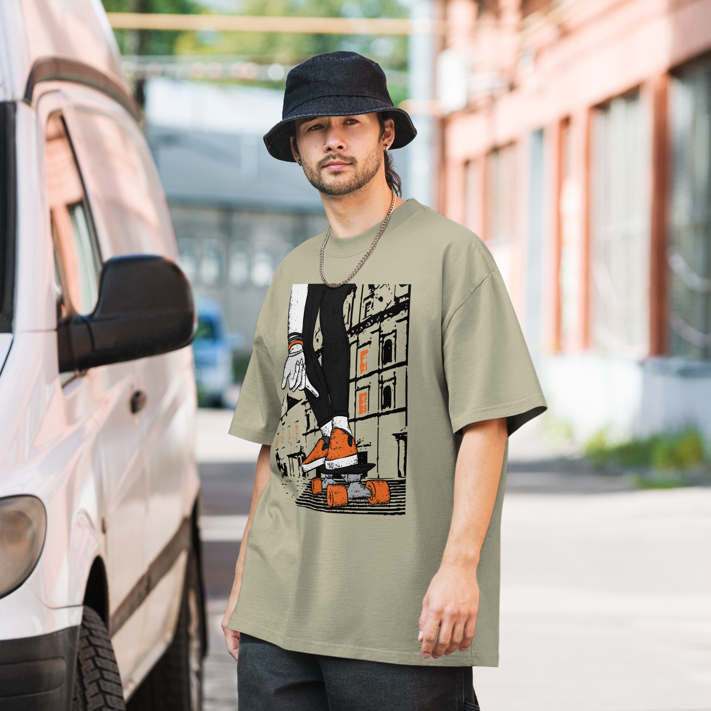 Largo do seminário skate - Oversized faded t-shirt unissexo