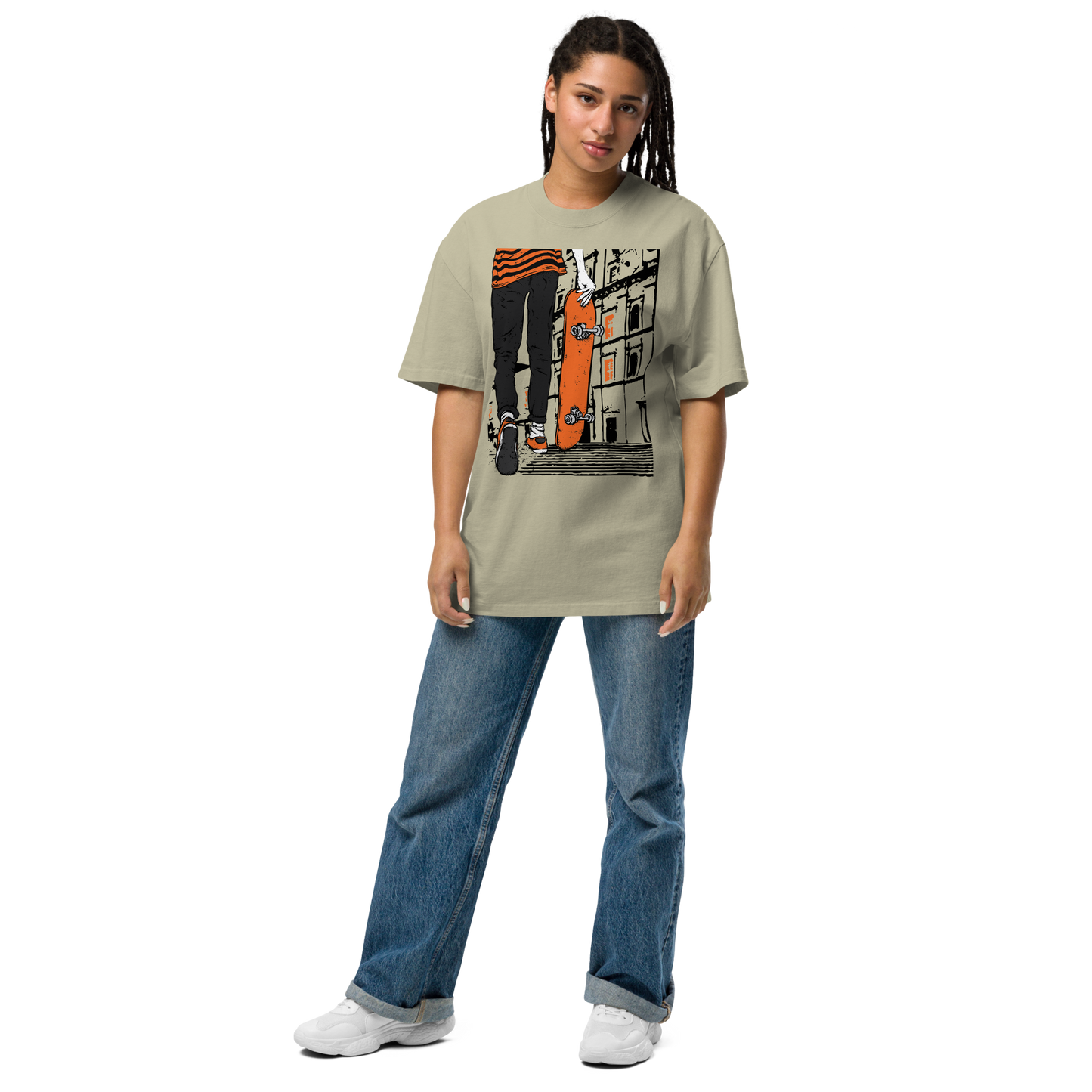 Largo do seminário skate 01 - Oversized faded t-shirt unissexo