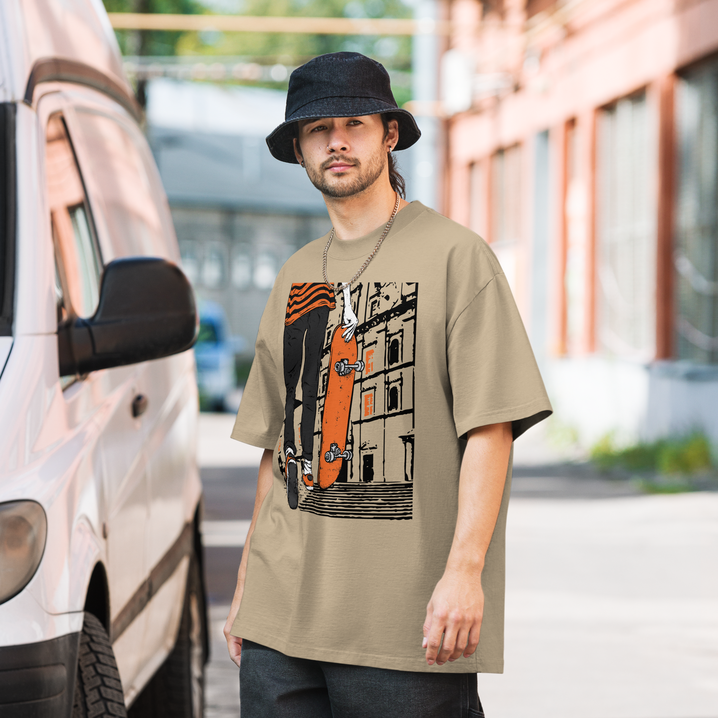 Largo do seminário skate 01 - Oversized faded t-shirt unissexo