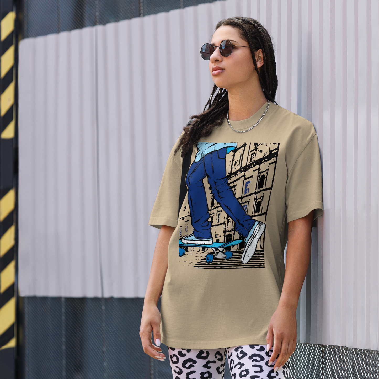 Largo do seminário skate 02 - Oversized faded t-shirt unissexo