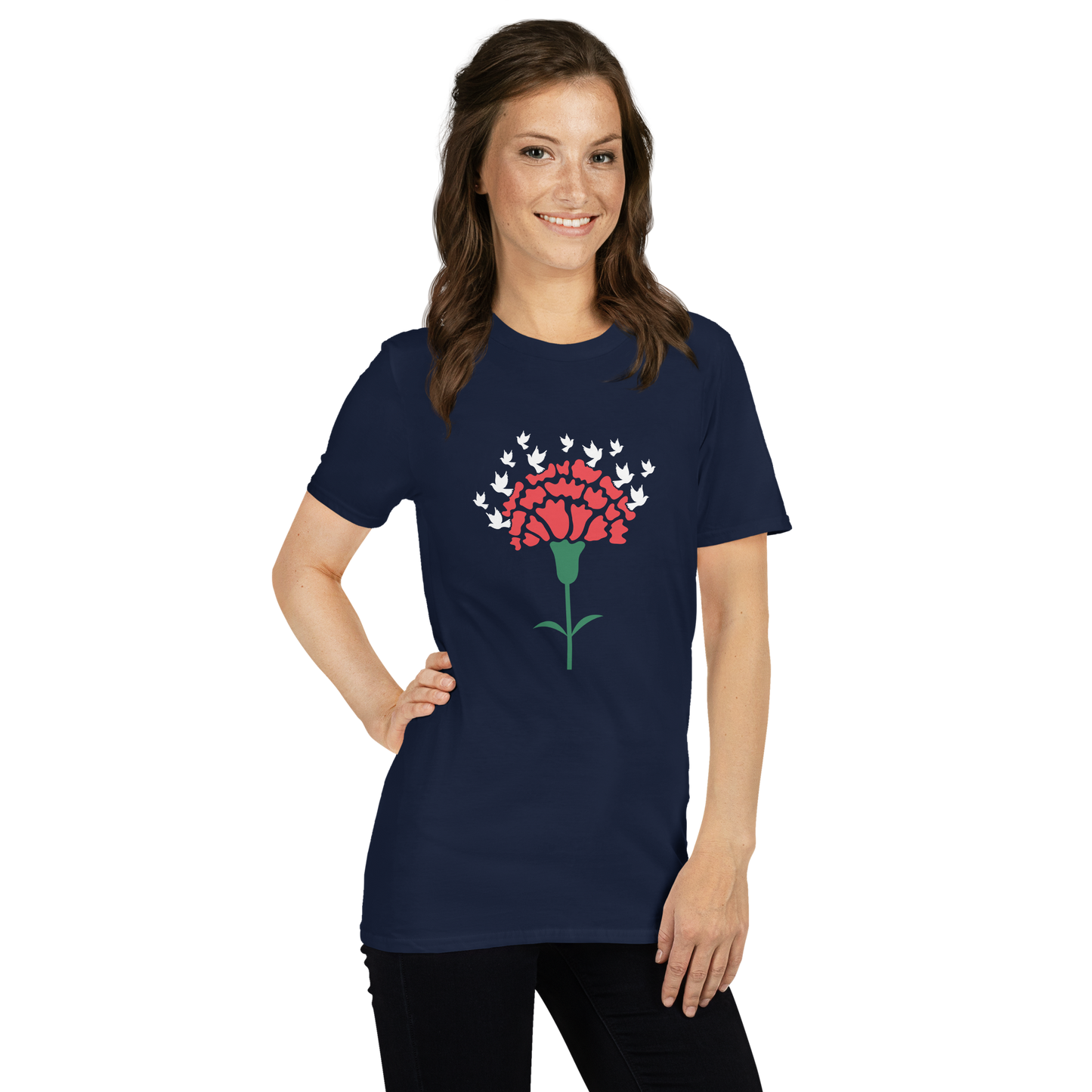 Cravo de Abril pombas - T-shirt Gildan unissexo