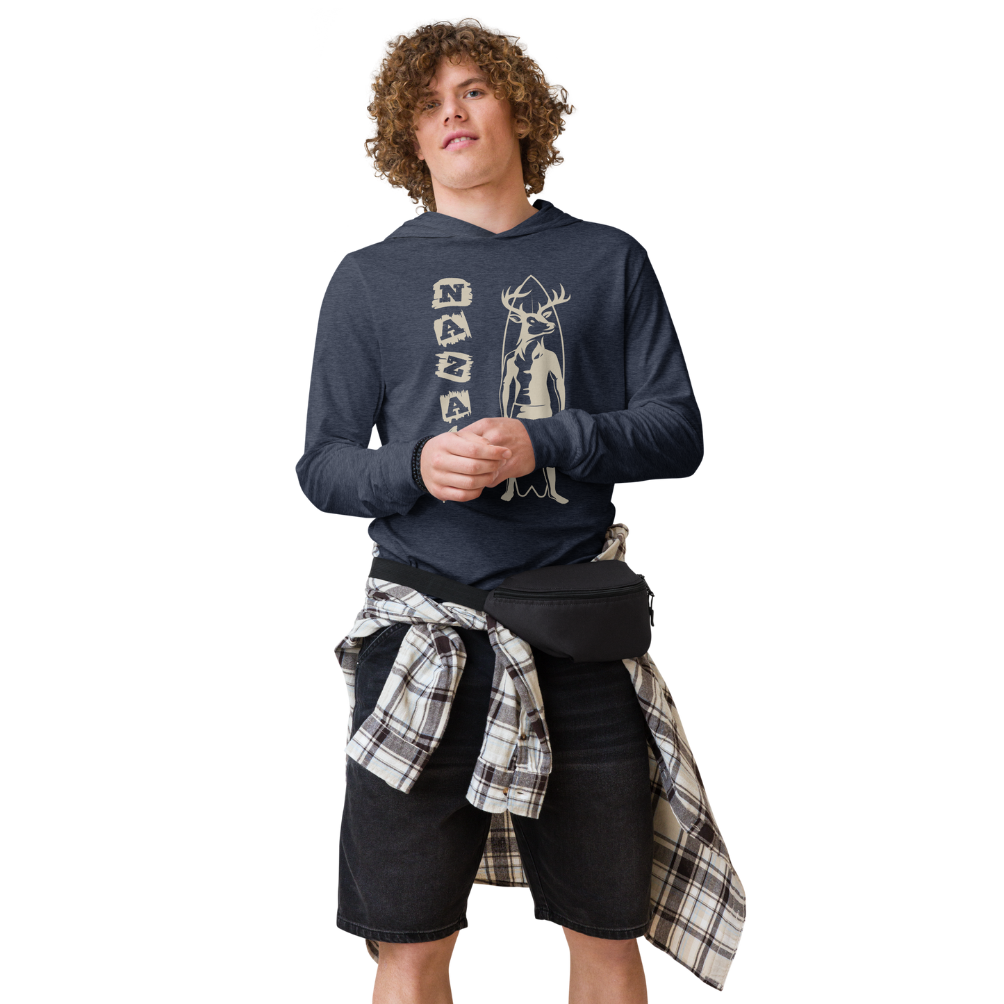 Nazaré surf - long-sleeve Hooded Bella + Canvas unissexo