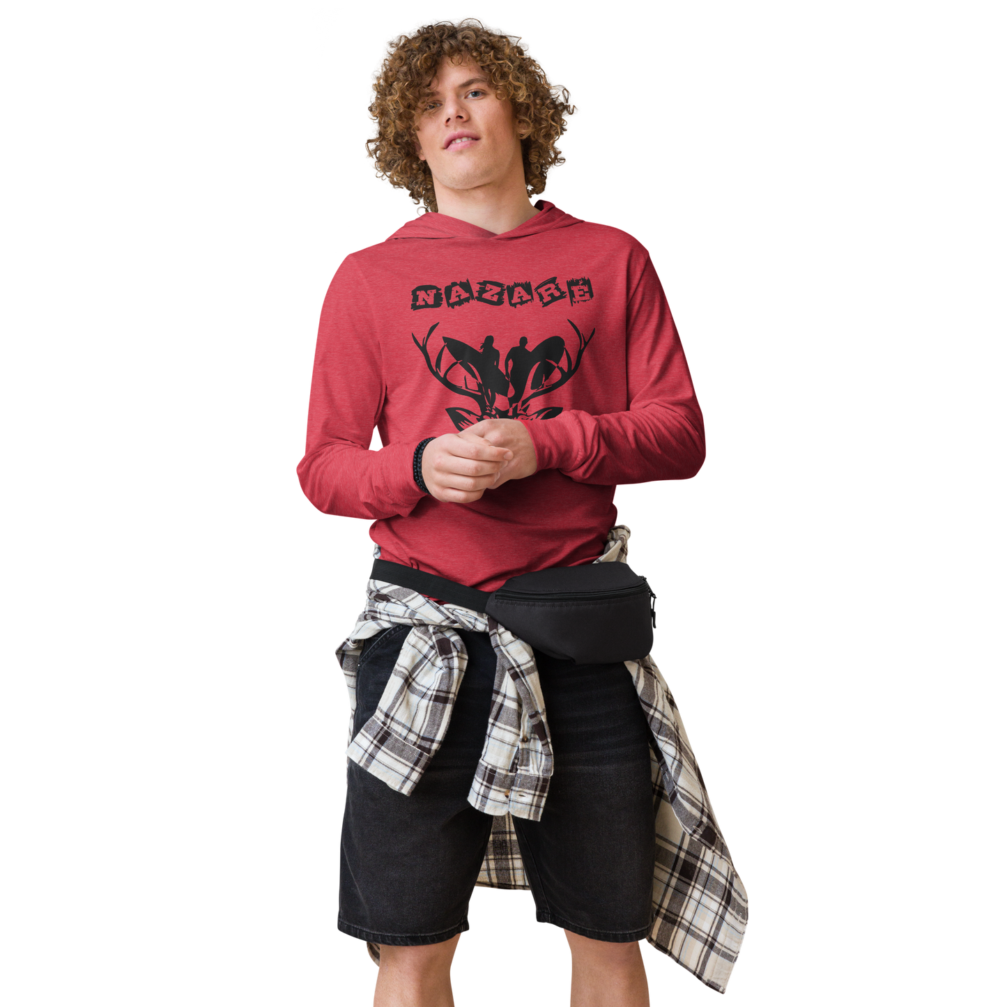 Nazaré surf 14 - long-sleeve Hooded Bella + Canvas unissexo