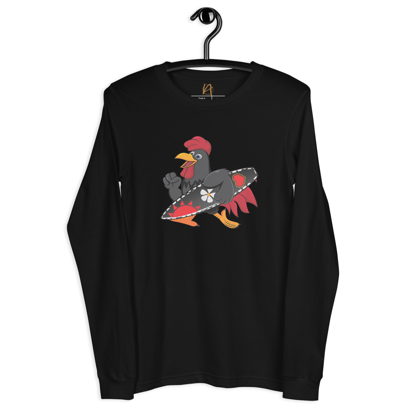 O galo - Long sleeve Bella + Canvas unissexo