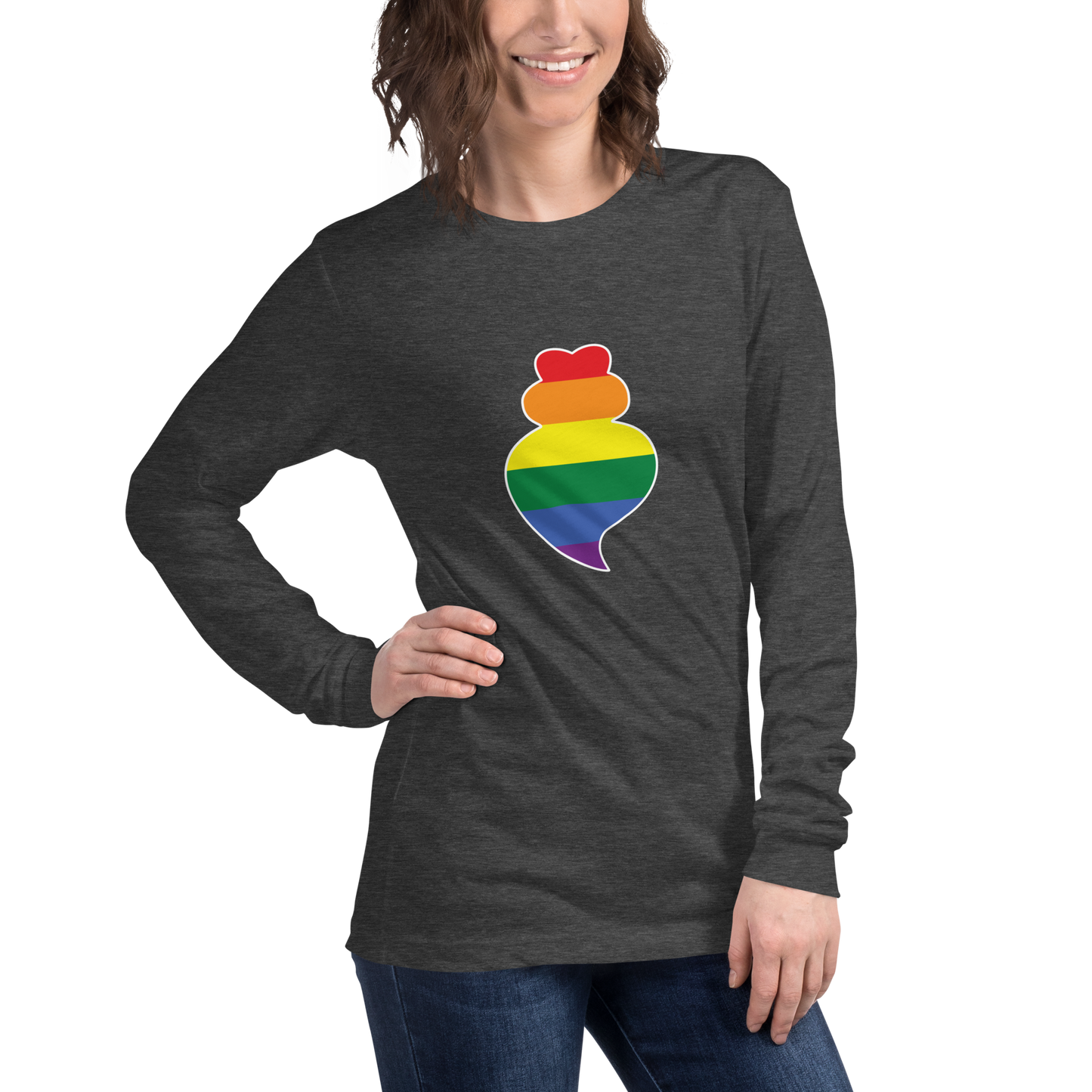 Coração de viana LGBTQIA+ - Long sleeve Bella + Canvas unissexo