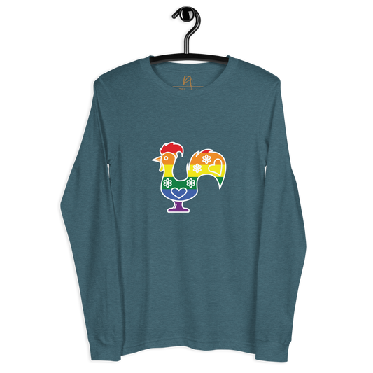 Galo de Barcelos LGBTQIA+ - Long sleeve Bella + Canvas unissexo