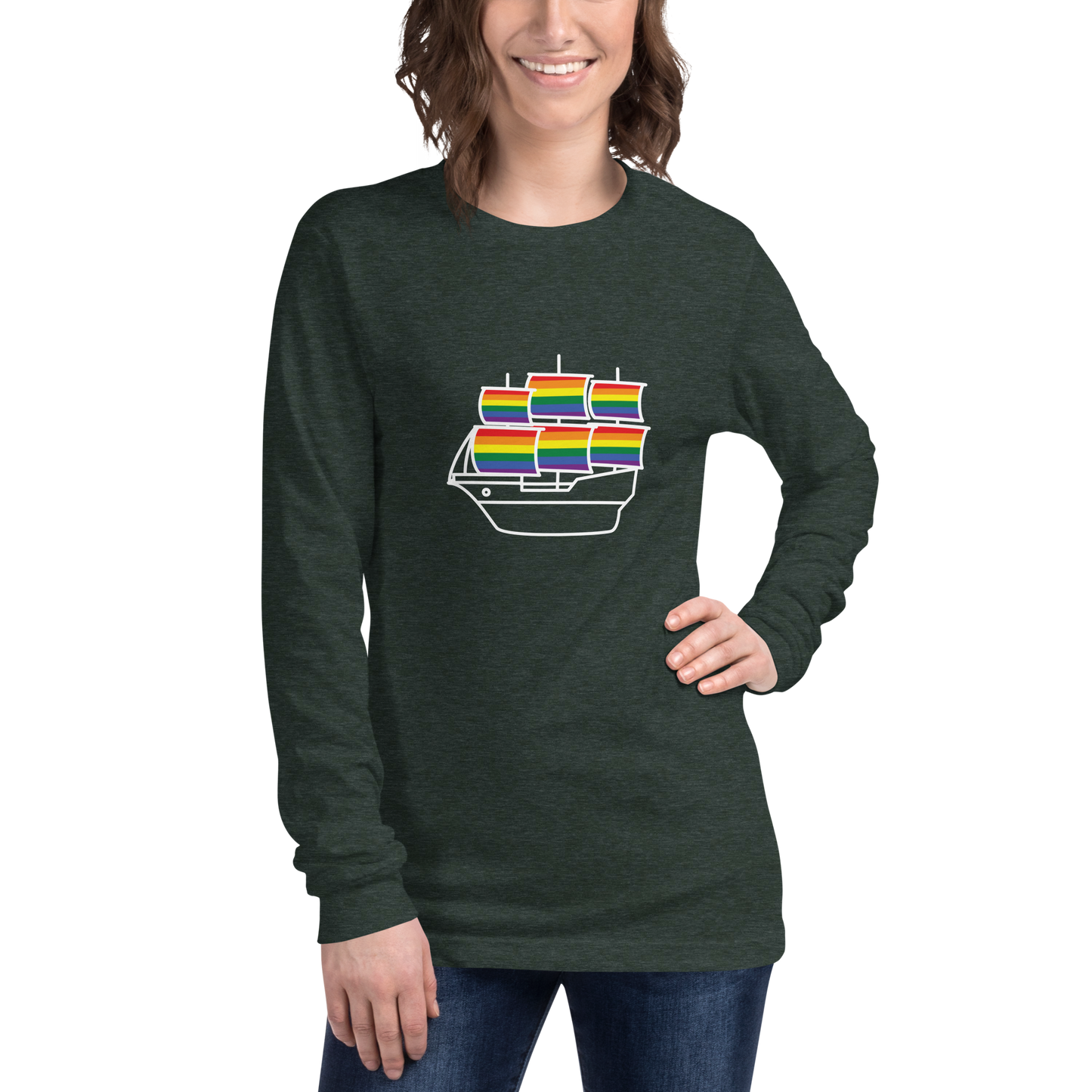 Caravela portuguesa LGBTQIA+ - Long sleeve Bella + Canvas unissexo