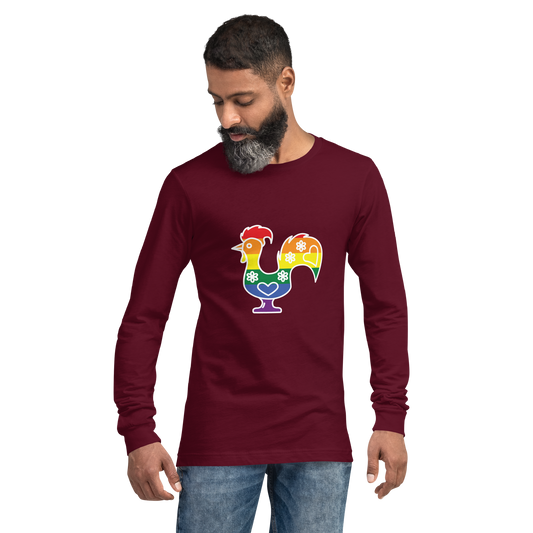 Galo de Barcelos LGBTQIA+ - Long sleeve Bella + Canvas unissexo