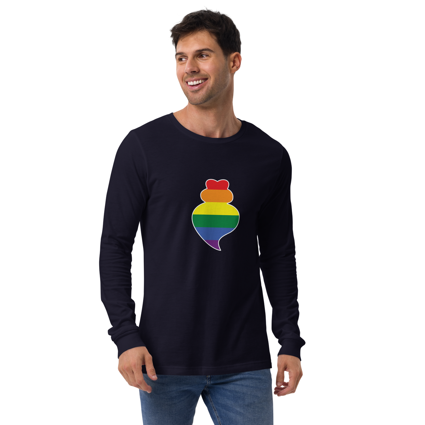 Coração de viana LGBTQIA+ - Long sleeve Bella + Canvas unissexo