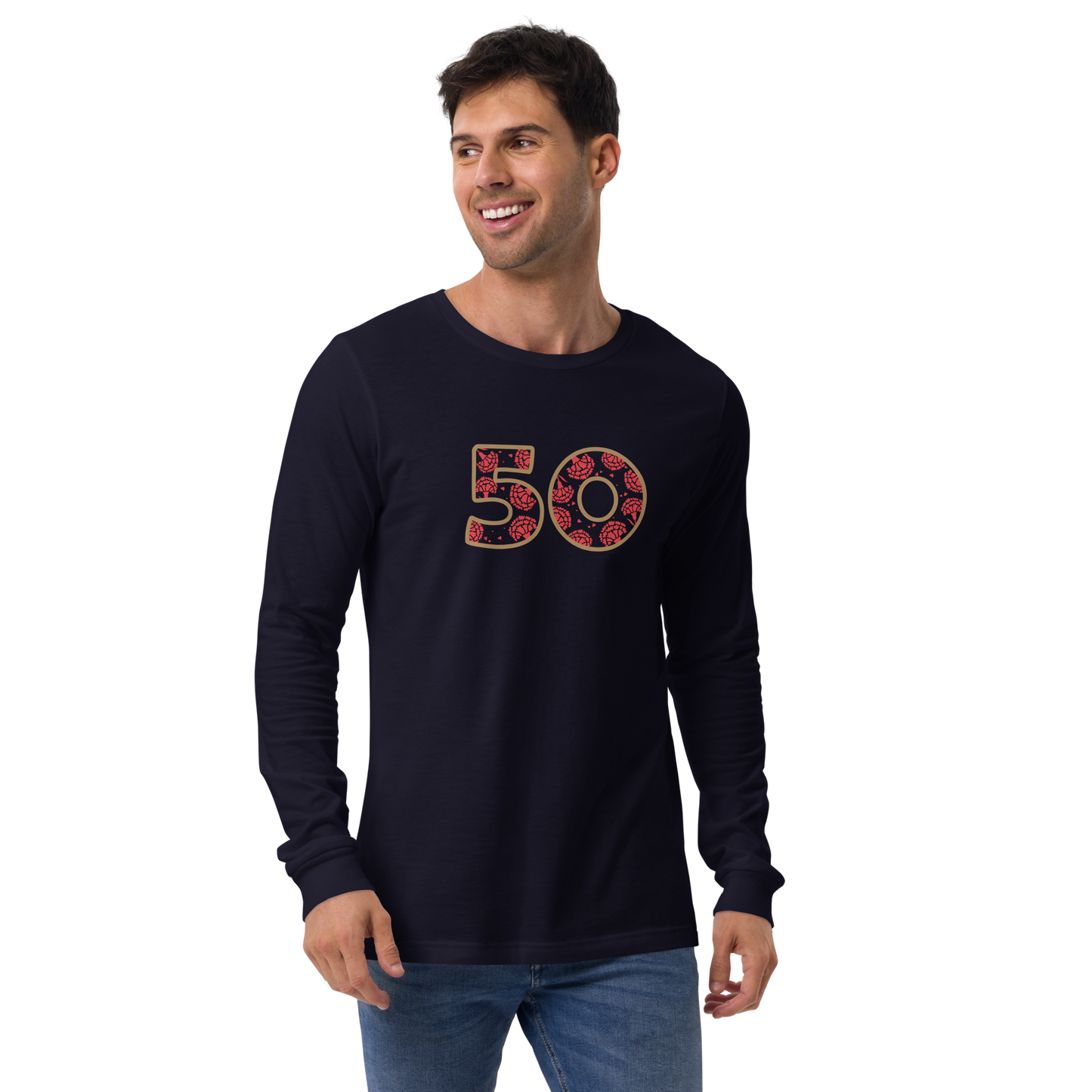 50 anos de Abril - Long sleeve Bella + Canvas unissexo