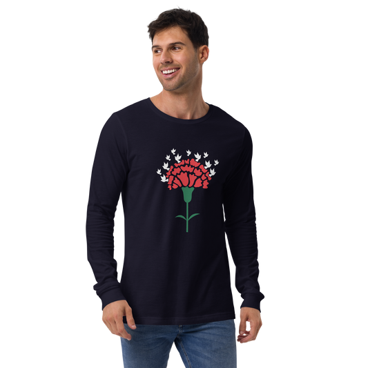 Cravo de Abril pombas - Long sleeve Bella + Canvas unissexo