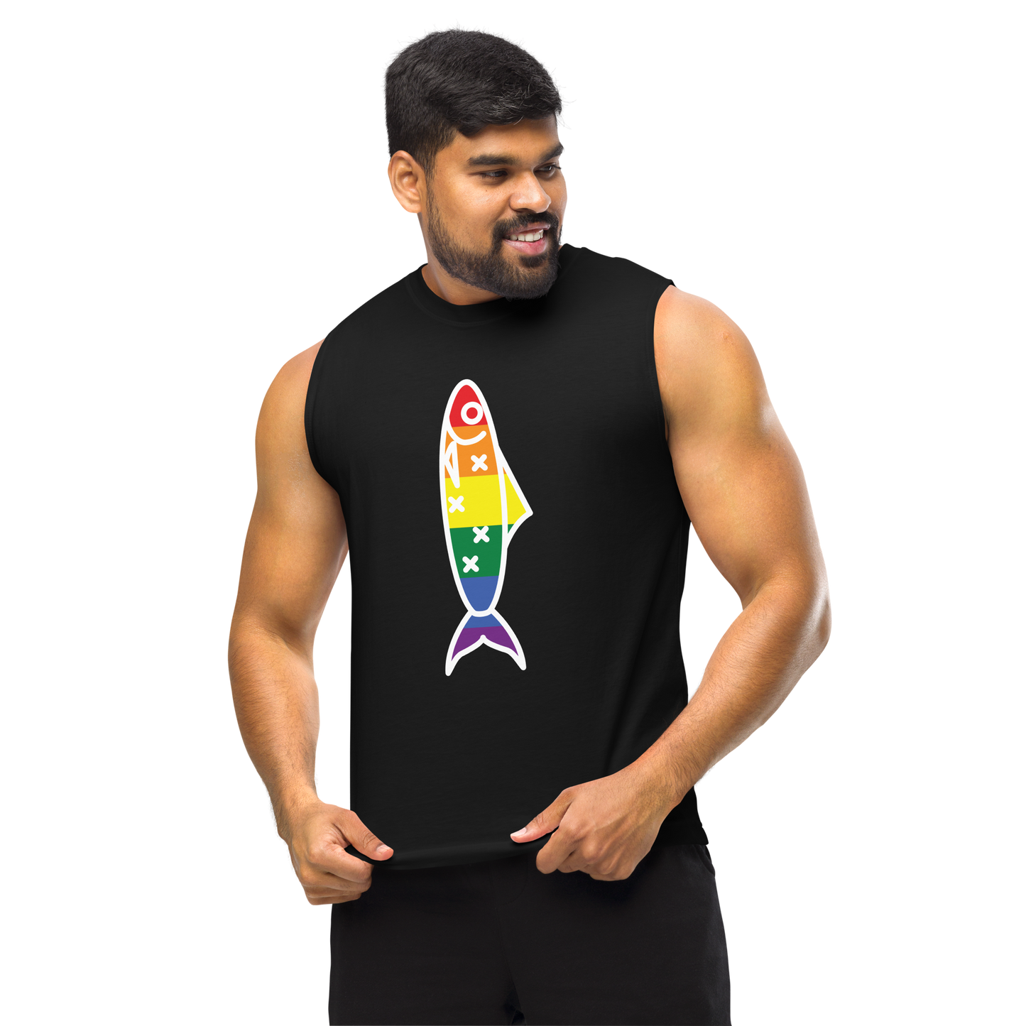 Sardinha LGBTQIA+ - Muscle Shirt Bella + Canvas unissexo