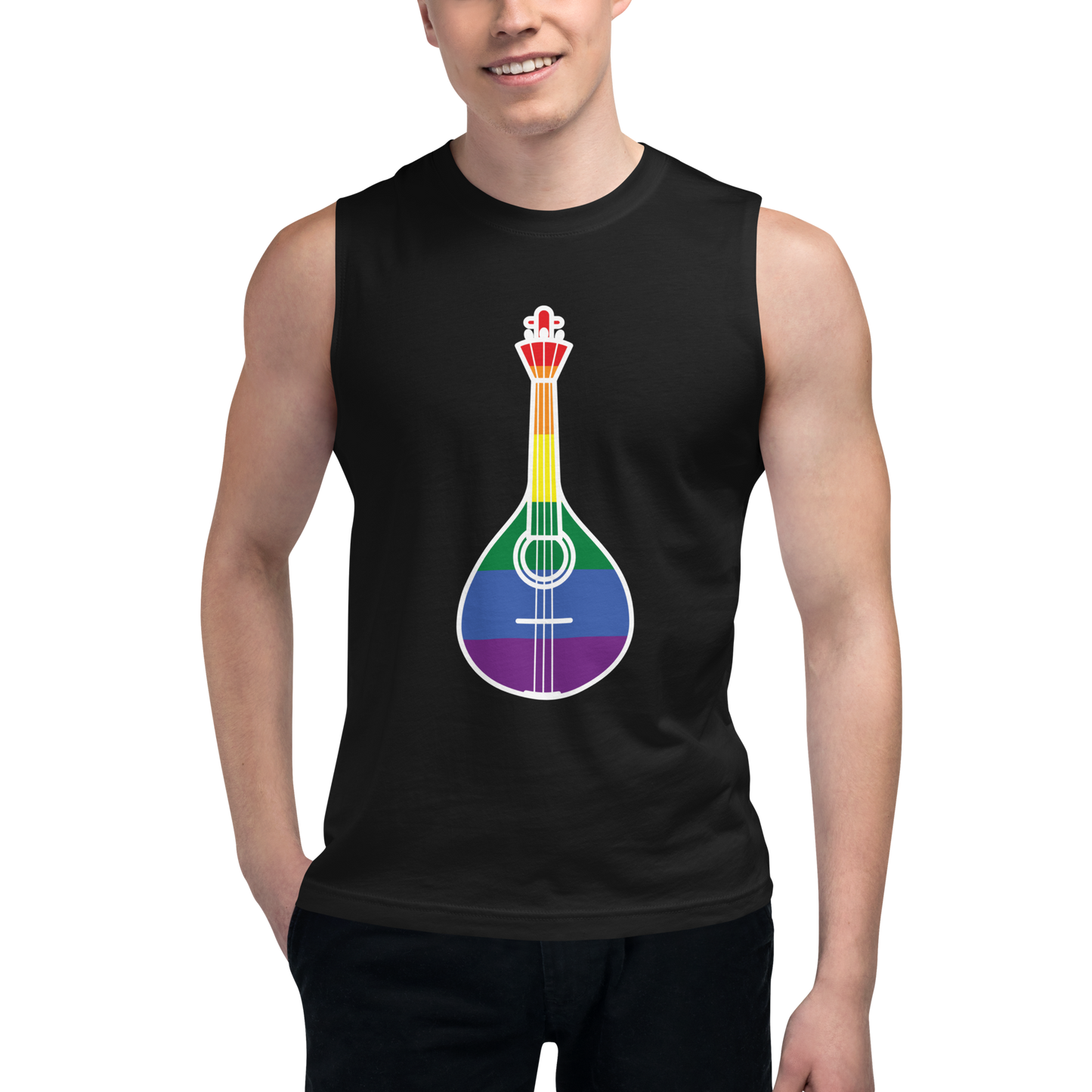 Guitarra portuguesa LGBTQIA+ - Muscle Shirt Bella + Canvas unissexo