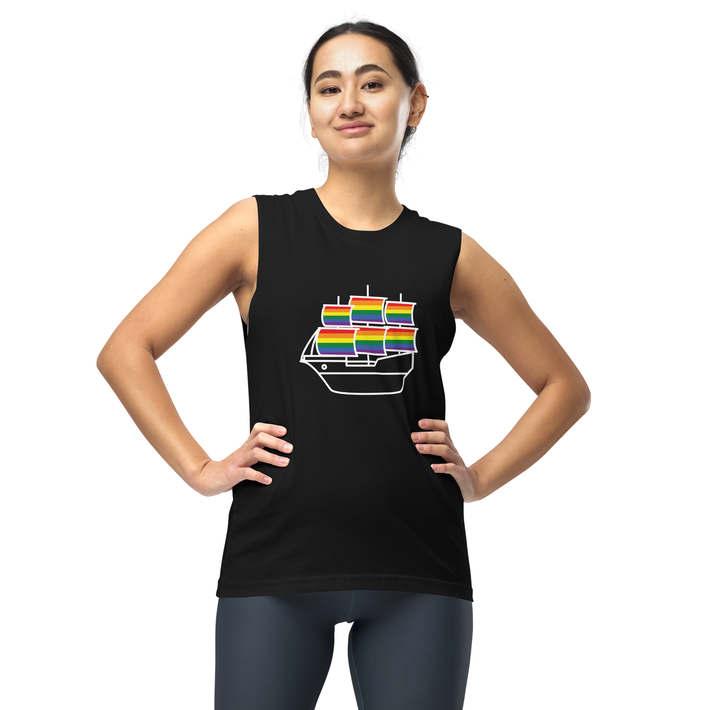 Caravela portuguesa LGBTQIA+ - Muscle Shirt Bella + Canvas unissexo