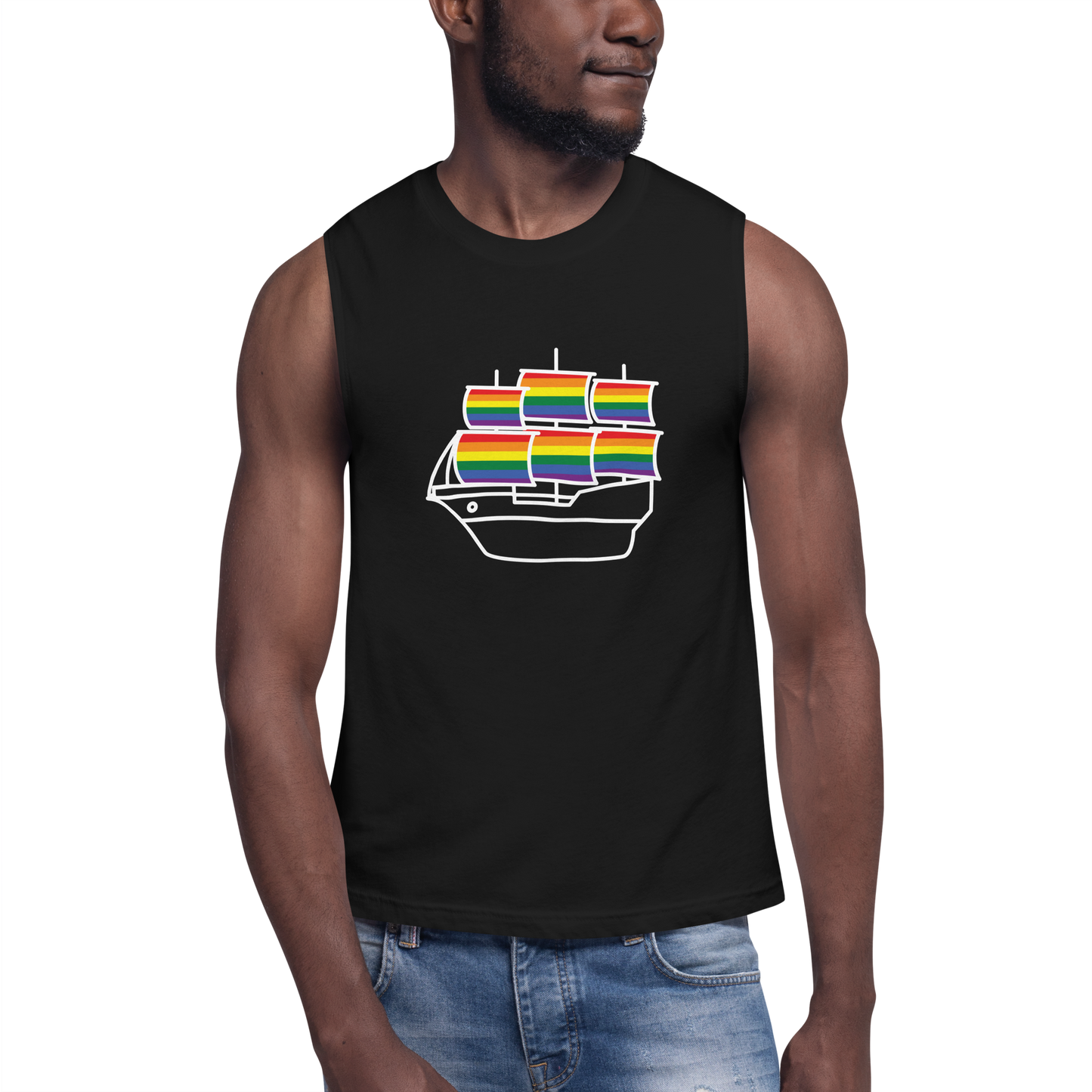 Caravela portuguesa LGBTQIA+ - Muscle Shirt Bella + Canvas unissexo