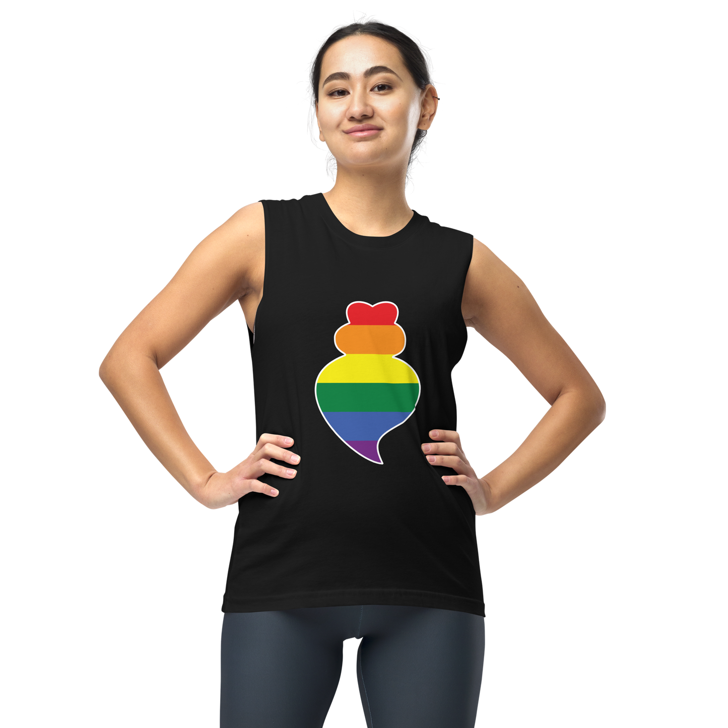 Coração de Viana LGBTQIA+ - Muscle Shirt Bella + Canvas unissexo