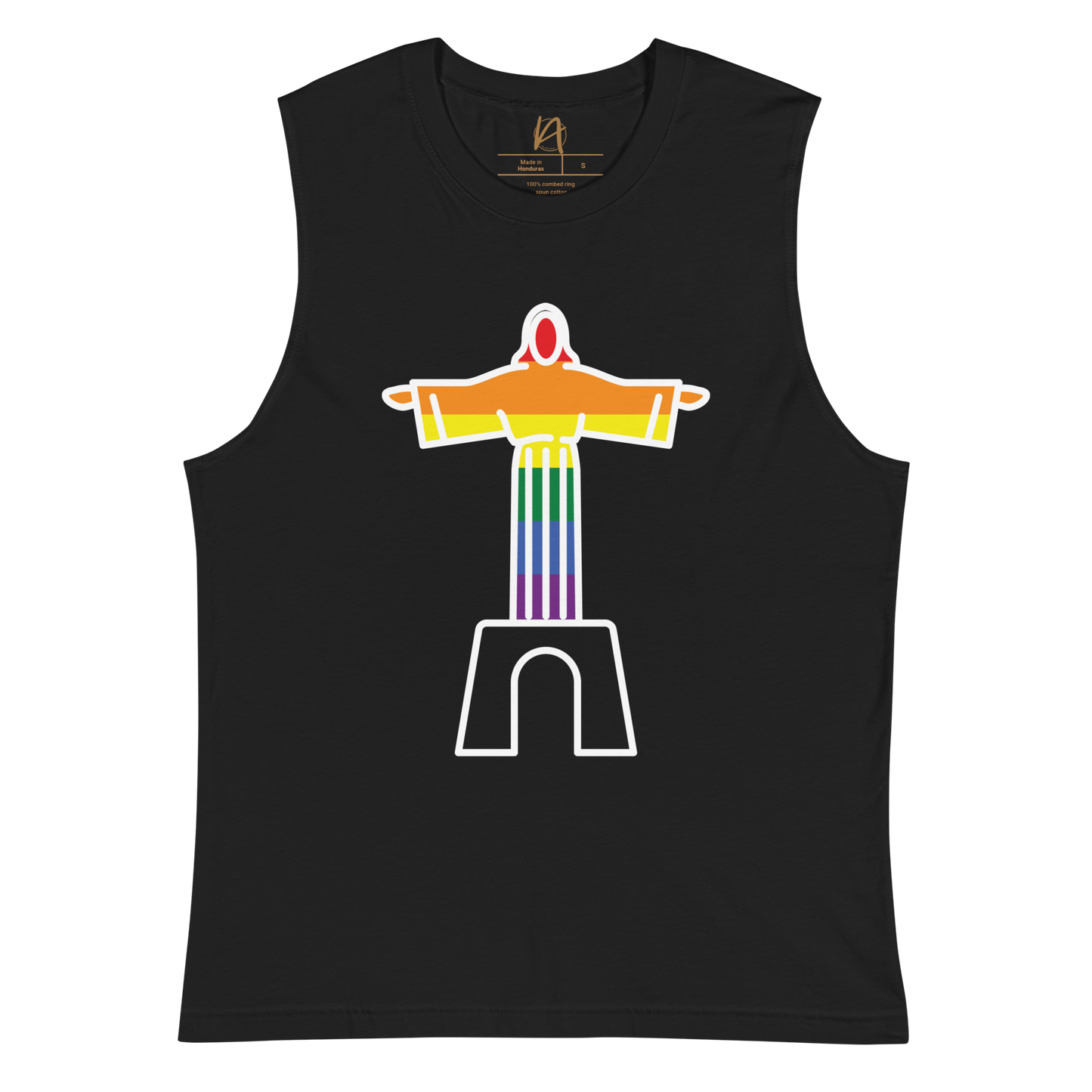 Cristo Rei LGBTQIA+ - Muscle Shirt Bella + Canvas unissexo