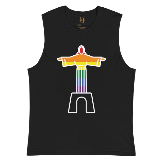 Cristo Rei LGBTQIA+ - Muscle Shirt Bella + Canvas unissexo