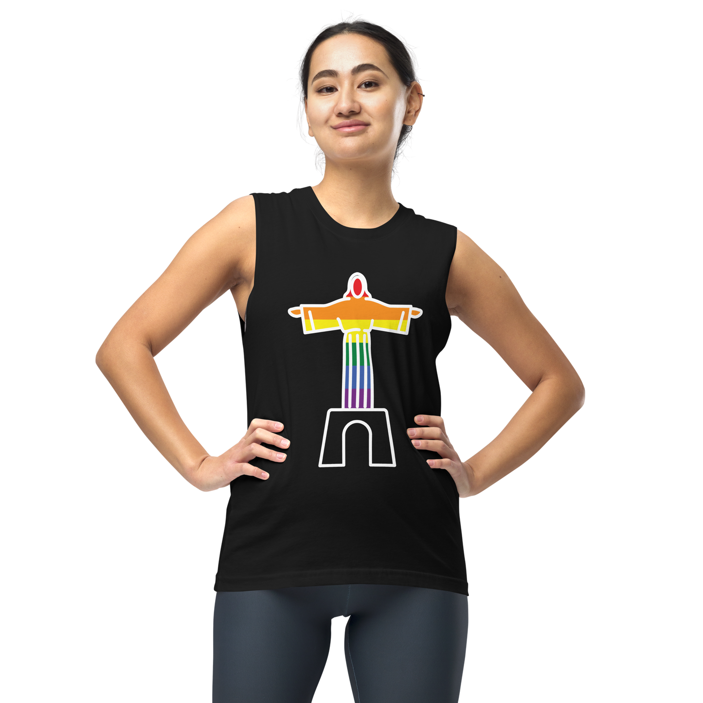 Cristo Rei LGBTQIA+ - Muscle Shirt Bella + Canvas unissexo