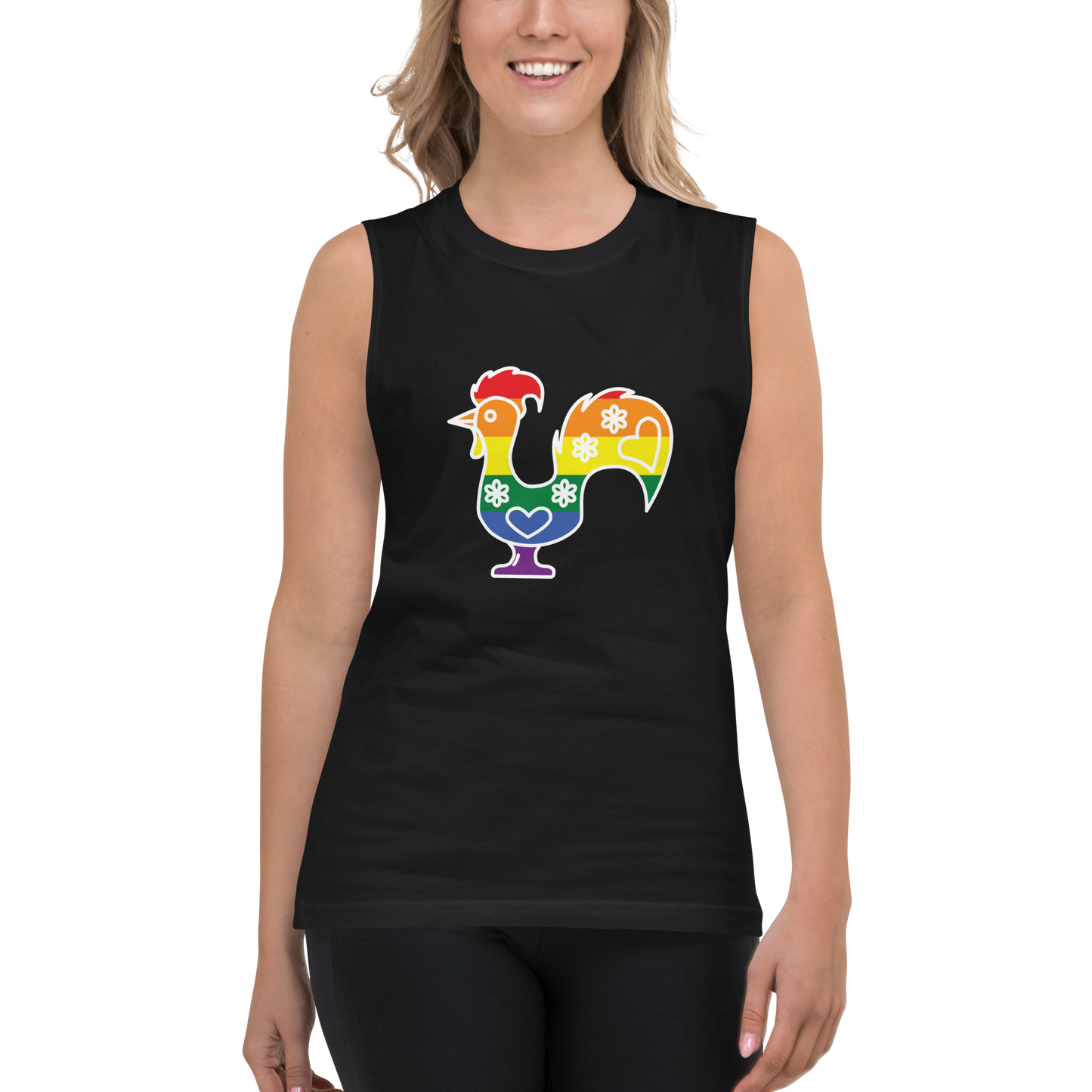 Galo de Barcelos LGBTQIA+ - Muscle Shirt Bella + Canvas unissexo