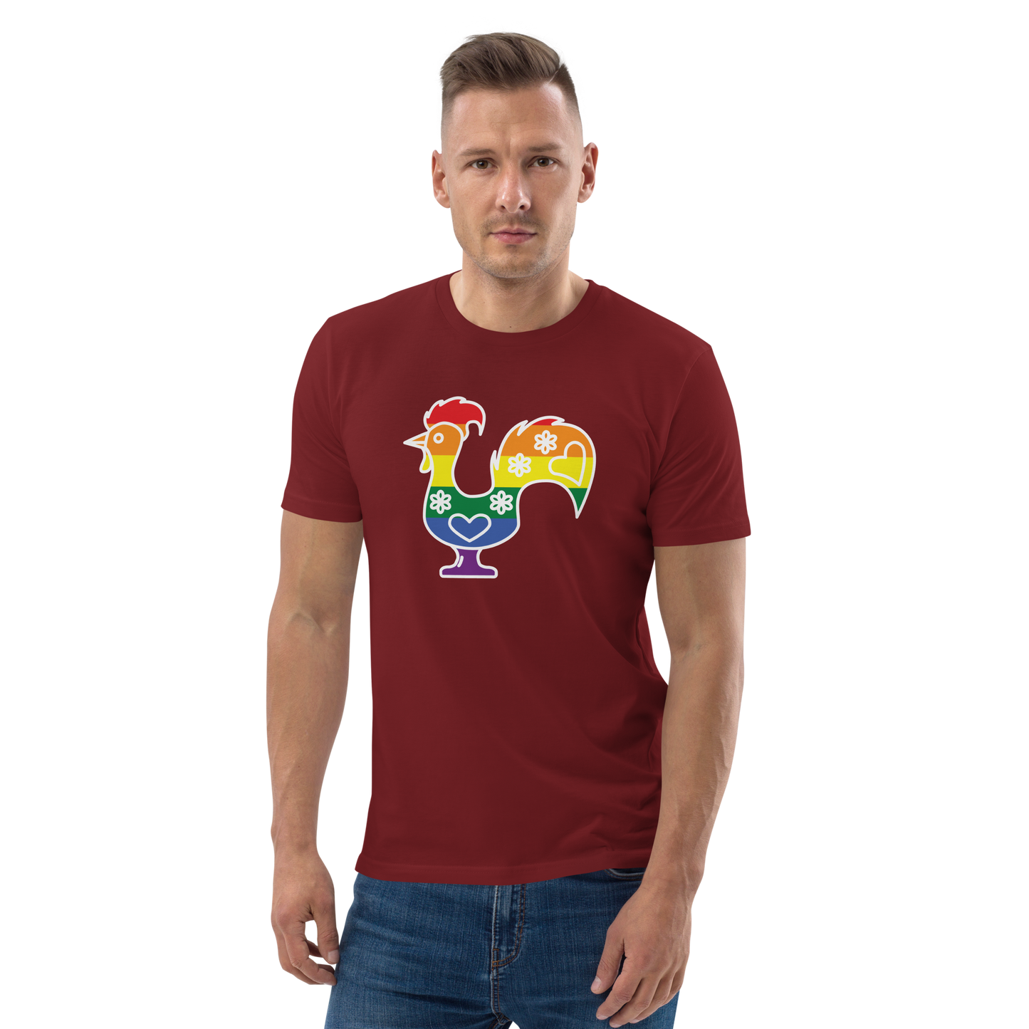 Galo de Barcelos LGBTQIA+ - T-shirt Stanley/Stella unissexo de algodão orgânico