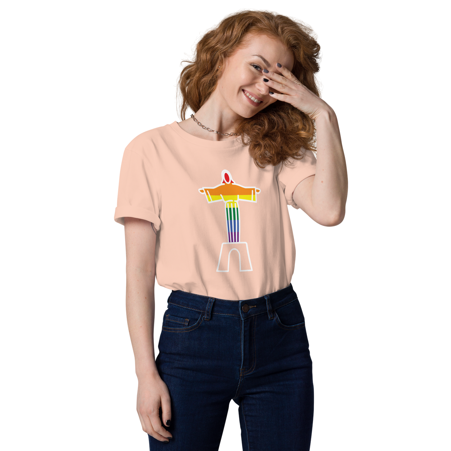 Cristo Rei LGBTQIA+ - T-shirt Stanley/Stella unissexo de algodão orgânico