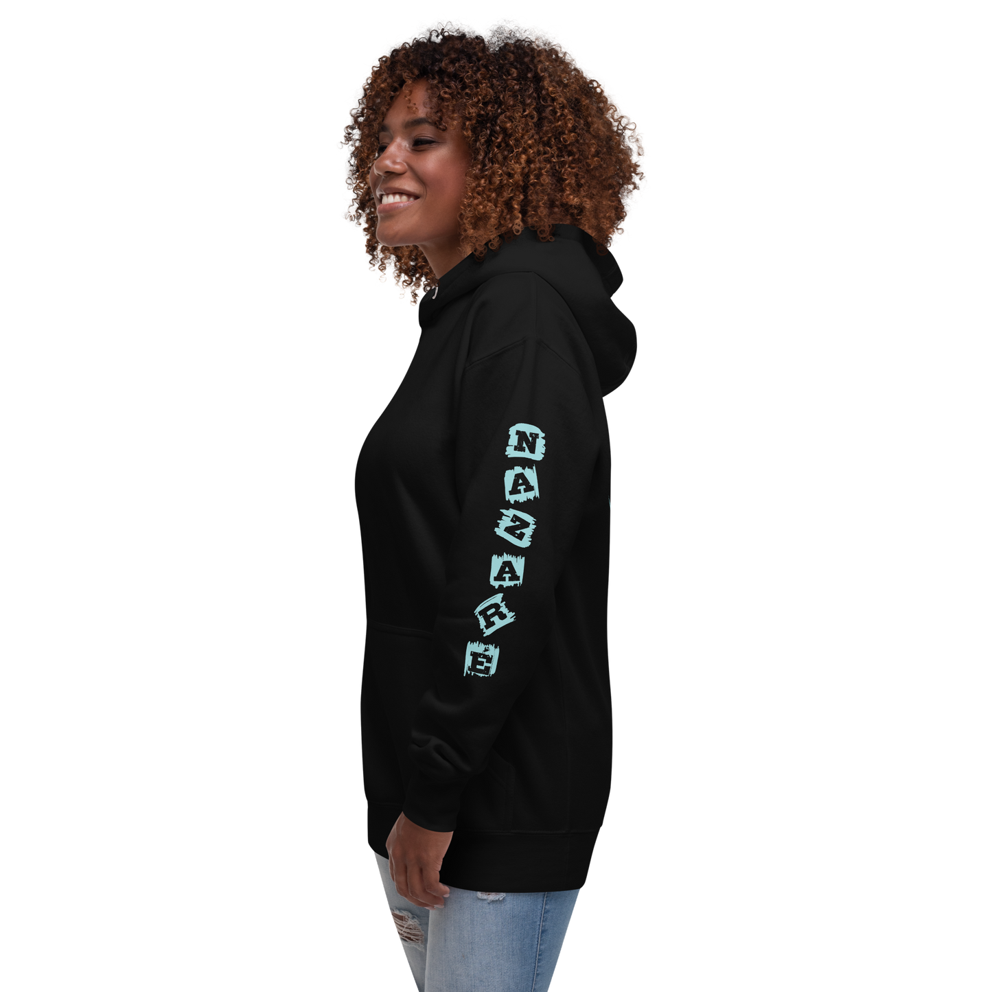 Nazaré surf 01 - Hoodie Premium Cotton Heritage unissexo (costas e mangas)