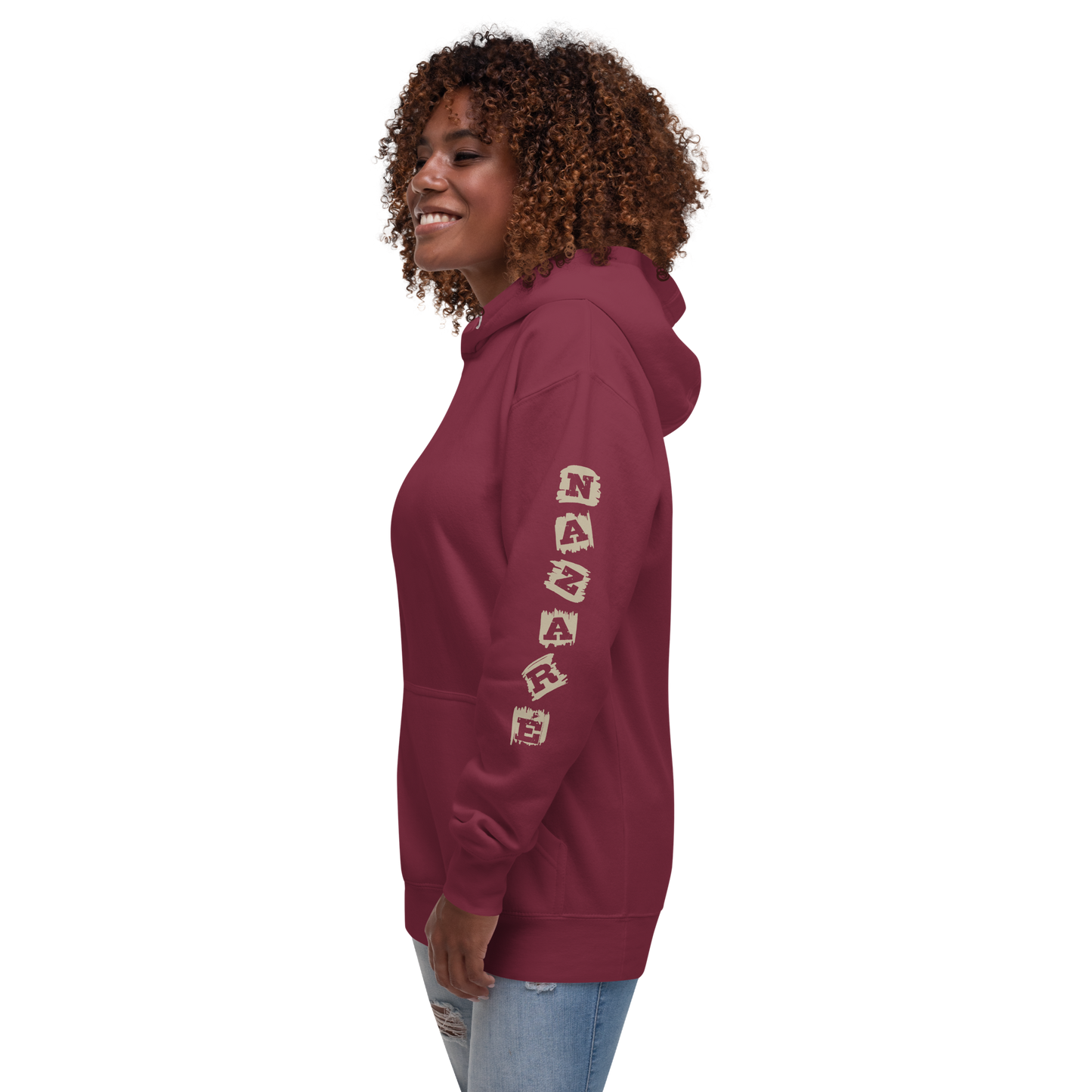 Nazaré surf 02 - Hoodie Premium Cotton Heritage unissexo (costas e mangas)