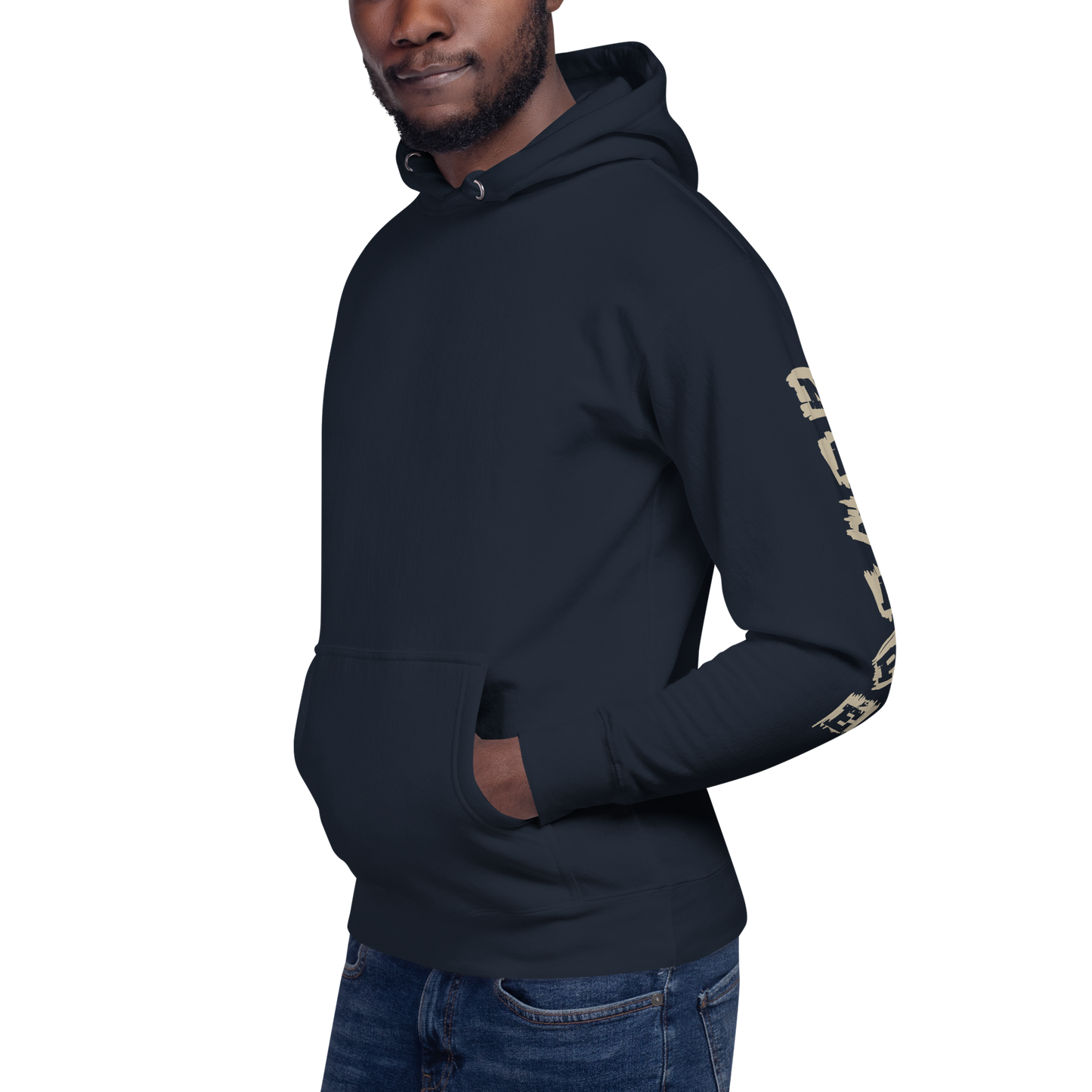 Nazaré surf - Hoodie Premium Cotton Heritage unissexo (costas e mangas)