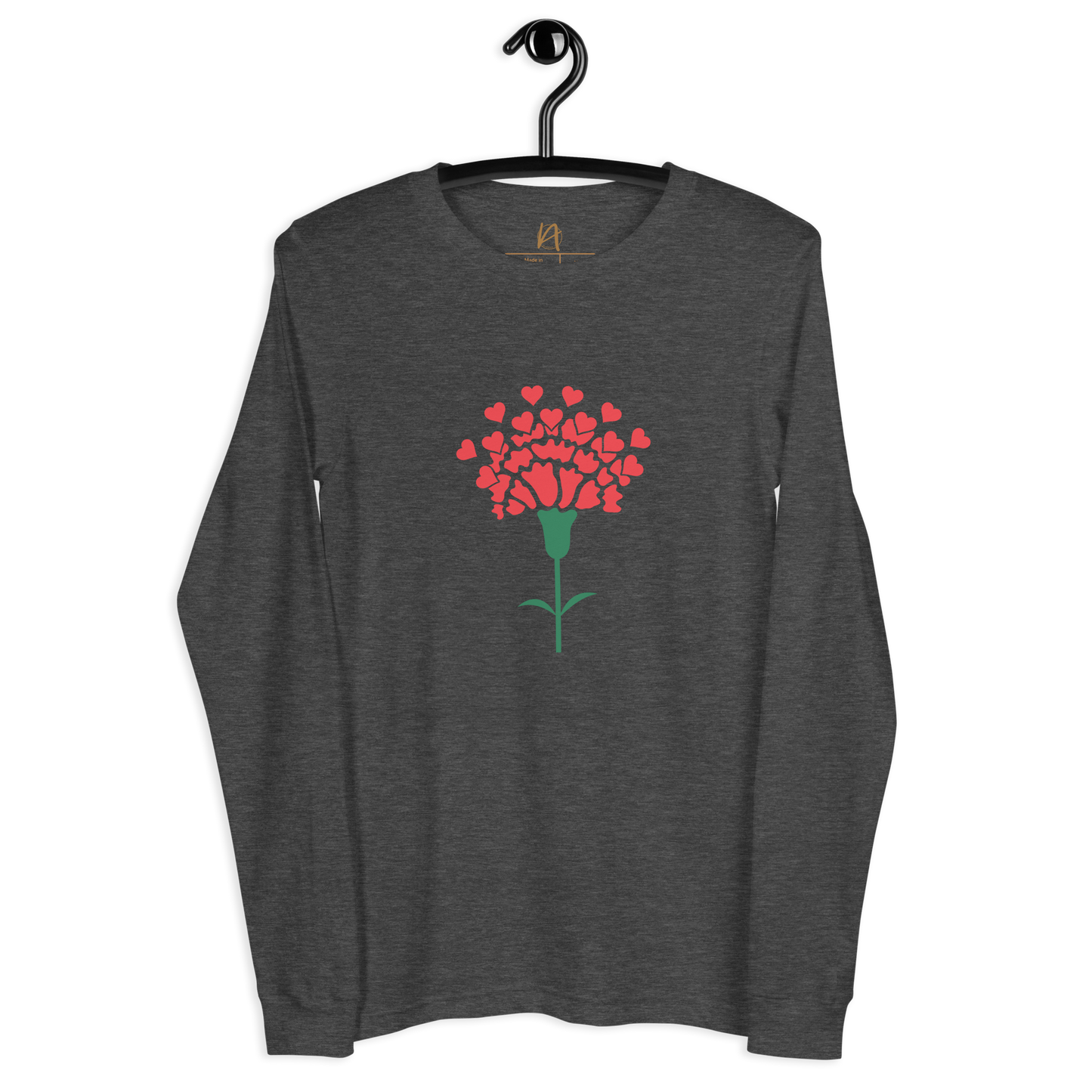 Cravo de Abril corações - Long sleeve Bella + Canvas unissexo