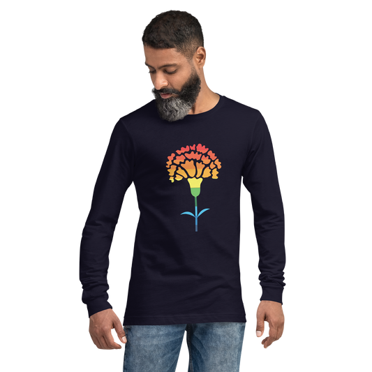 Cravo de Abril arco íris - Long sleeve Bella + Canvas unissexo