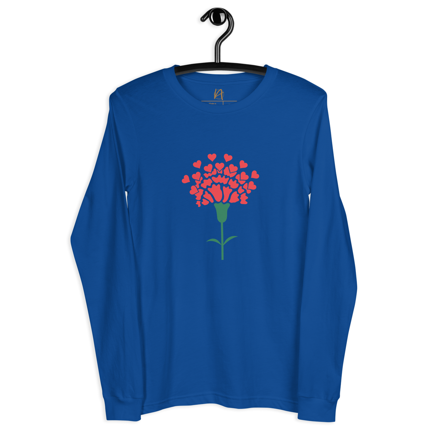 Cravo de Abril corações - Long sleeve Bella + Canvas unissexo